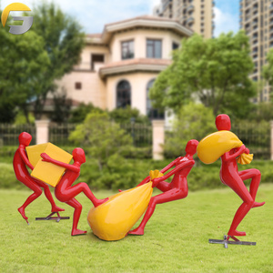 뜨거운 판매 다채로운 표면 수지 지방 레이디 조각 쇼핑몰 야외 장식 - Product Image 3