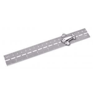 Righello in Metallo Satinato per Aeromodelli, Materiale Plastico e Acrilico - Product Image 1