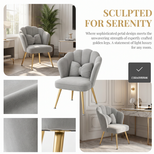 Zxm Plush Gold Casual Armchair Beauty Dresser Chair Light Chair Internet Celebrity Dorm Makeup Backrest <b>Stool</b> - Product Image 2