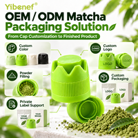 Bouchon de bouteille de matcha pré-rempli avec 2g de poudre de thé vert, emballage portable pour boisson, approvisionnement direct usine