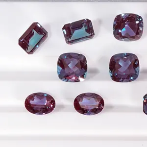 Pedra de venda quente 1ct esmeralda corte laboratório, alexandrite, gemas, atacado, preço de cor sintética, mudança de pedra alexandrite para anel