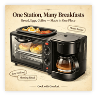 Stasiun Sarapan Multifungsi 10L 3 in 1 Oven Grill Pembuat Kopi untuk Persiapan Makanan Cepat Buatan Sendiri