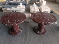 Table d'appoint en marbre rouge Rosso Levanto naturel pour canapés et salons de luxe