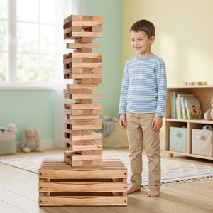 Juego de Torre Gigante Premium de 60 Bloques con Caja de Almacenamiento/Mesa para Exteriores, Juegos de Jardín Gigantes para Adultos y Familias, Set Gigante |   Diversión en el Gran Patio Trasero - Product Image 1