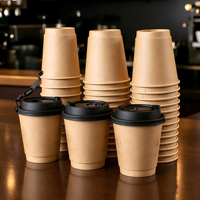 Gobelets en papier légers à double paroi empilables, fabriqués en usine avec option DDP pour la consommation de boissons en grande quantité