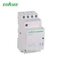 Contacteur modulaire silencieux EBASEE pour usage domestique, 16A-100A, rail DIN, AC 220V 240V, 2P 4P, 25A 32A 40A 63A 100 Ampères
