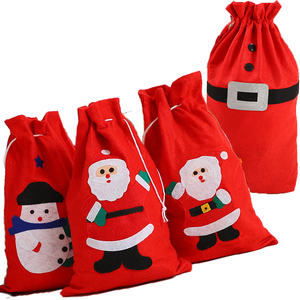 Bolsas de Fieltro Rojo al por Mayor, Bolsas de Regalo Navideñas con Diseño de Dachshund, para Decoración de Fiestas Navideñas, Logotipo Personalizado Disponible - Product Image 1