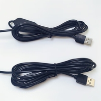 Câble de commande tactile USB 5V 2M 2A avec interrupteur marche/arrêt, blindage tressé et gaine PVC pour ruban LED
