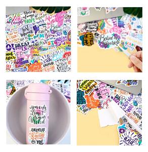 Autocollants personnalisés mignons <span class=keywords><strong>et</strong></span> durables avec des citations <span class=keywords><strong>inspirantes</strong></span> pour ordinateur portable, album photo, bouteille d'eau, planche à roulettes, bagages - Product Image 3