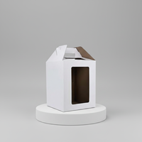 Nouvelle conception, boîte carrée jetable de 6 pouces, en carton kraft blanc rigide, doublée d'éponge, boîte à dessert avec fermeture magnétique, qualité alimentaire