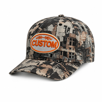 Gorra de Béisbol Personalizada 2026 de 6 Paneles, Diseño de Camuflaje Urbano, Sarga de Algodón Premium, Logotipo Bordado en 3D, Hebilla Metálica Ajustable