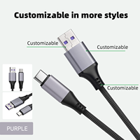Câble USB Type C en alliage d'aluminium WISTAR, charge rapide, USB2.0 vers TYPC C, câble de données tressé en nylon pour téléphones portables