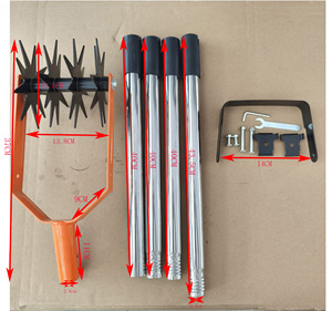 Coltivatore da giardino manuale regolabile in acciaio inossidabile rotativo barra staccabile con 3 punte <span class=keywords><strong>di</strong></span> aerazione del terreno <span class=keywords><strong>di</strong></span> diserbo per la semina del prato - Product Image 1