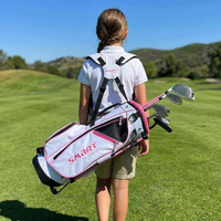 Ensemble de clubs de golf junior 4 pièces avec sac de transport, logo personnalisé, pour enfants de 5 à 8 ans, droitier, ultra-léger, manche en graphite, poignée en caoutchouc