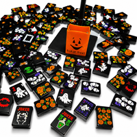 Ensemble de tuiles de mahjong américaines en acrylique cristal noir de luxe pour la vente en gros |   Support de rangement personnalisé pour tapis de mahjong 4 couches, 160 pièces