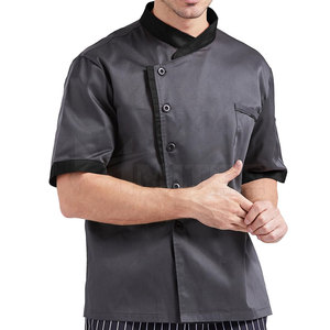 เสื้อเชฟแขนสามส่วนผ้าคอตตอนแขนสั้นดีไซน์ใหม่สำหรับร้านอาหารและบาร์ - Product Image 4