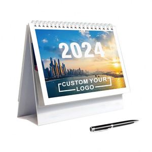 2024 Custom Printed Perforated Tear-Off Monthly Planner Desk Calendar Cheap Paper Table Style Planner for Promotions