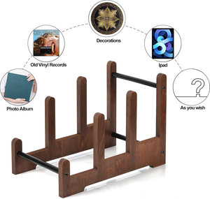 Librería Moderna Rústica Marrón en Oferta, Estantería Alta con Arco, Organizador <span class=keywords><strong>de</strong></span> Almacenamiento para CDs/Libros para el Hogar, Oficina, Dormitorio - Product Image 3
