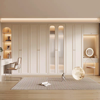 Vente directe usine : Grande armoire en bois pour chambre à coucher, meuble coiffeuse ouverte, armoire portable économique, MDF