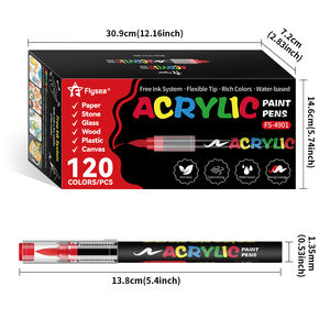 Pennarelli Acrilici con Punta a Pennello, 120 Colori Vivaci con Sistema di Controllo Diretto dell'Inchiostro Liquido, Penne per Dipingere su Sassi - Product Image 3