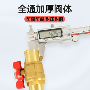 Robinet à bille à tête double pagode en laiton 22/28 mm avec poignée rotative, interrupteur manuel pour eau, huile, gaz, accessoire à passage direct - Product Image 4