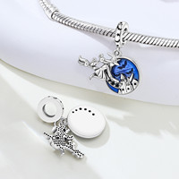 Pendentif Breloque Classique en Argent Sterling S925 Plaqué Rhodium avec Zircon Taillé Rose et Sertissage Canal, pour Femme, Idéal au Quotidien et pour les Occasions Festives