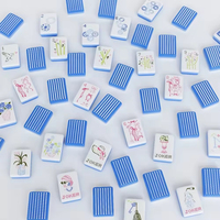 Grosir Ubin Mahjong Akrilik Mewah Berukir Miss Mahjong dengan 160 Ubin untuk Hiburan Keluarga, Portabel untuk Perjalanan