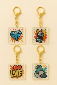 <b>Custom</b> Shape Acrylic Keychain Transparent Pendant Promotional Logo <b>Key</b> <b>Ring</b> - Product Image 3