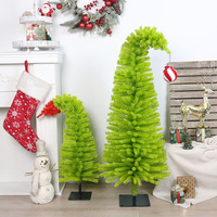 Nouvel Arbre de Noël Fantaisie Bicolore Vert à Col Incurvé, Décoration de Table pour Fêtes à Domicile