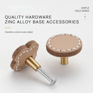 JAYA kenop tarik furnitur kulit gaya Eropa, kenop tarik pegangan pintu lemari lemari kabinet kenop tarik - Product Image 5