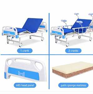 Camas Médicas Manuales Multifuncionales <span class=keywords><strong>de</strong></span> Dos Manivelas para Hospitales, Económicas y al por Mayor, para el Cuidado <span class=keywords><strong>de</strong></span> Pacientes en Salas <span class=keywords><strong>de</strong></span> Hospitalización - Product Image 3