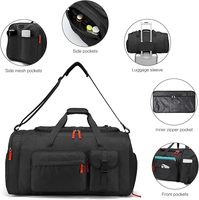 Sac de voyage week-end personnalisé grand format, sac à dos de sport 70L, sac de sport robuste avec compartiment à chaussures pour hommes