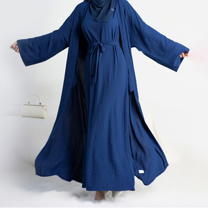 2025 Rắn Màu Sắc Giản Dị Abaya Cho Mùa Hè Cho Qatar Dubai Saudi Arabia Bahrain Trung Đông Hồi Giáo Quần Áo - Product Image 4