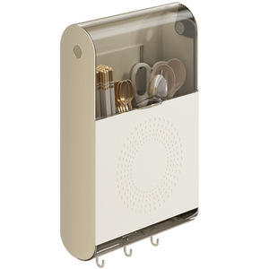 Multifunctional Wall Mounted Chopsticks <b>Storage</b> Box With Flip Top Dustproof Design For <b>Kitchen</b> Use - Product Image 5