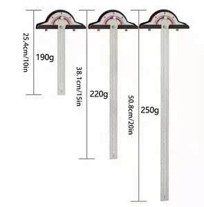 Goniometro Angle Finder falegnami T quadrato Straight Edge pollici righello multifunzione strumento per la lavorazione del legno righello in metallo