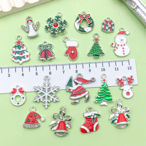 Christmas Alloy Pendant Mix Snowflake Bell Reindeer Santa DIY Jewelry Accessories Zircon Charm For Bracelet Necklace - Product Image 3