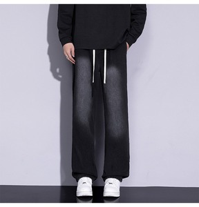 Jean noir classique 2026 pour garçons, coupe droite décontractée, confortable, pantalon long, vente en gros d'usine, OEM ODM, pantalon en denim - Product Image 2