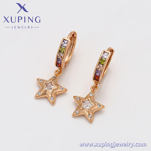 XUPING Pendientes de Estrella de Cristal Chapados en Oro de 18K con Piedras de Colores, Joyería de Moda Hipoalergénica al por Mayor - Product Image 3