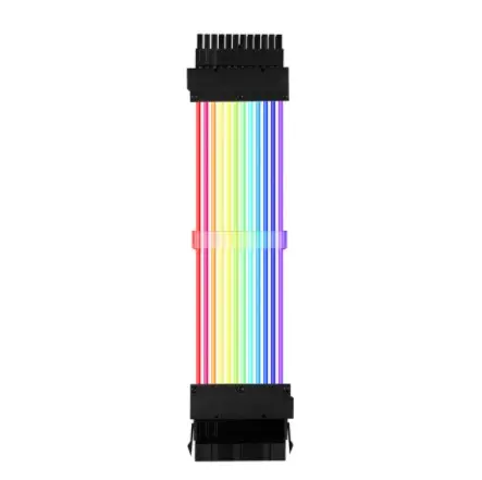 PC Case PSU Extension RGB Cable ATX 24Pin + PCI-E GPU 8Pin Neon Color Line ARGB Streamer Transfer Adapter M/B 5V 3Pin SYNC