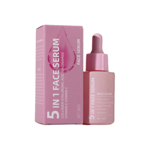 Siero Viso 5 in 1 con Acido Ialuronico, Vitamina <span class=keywords><strong>C</strong></span>, Vitamina E e Collagene, Anti-Età e Illuminante, Vendita all'Ingrosso - Product Image 1