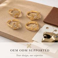 Großhandel Anlaufgeschützter 18K Vergoldeter Meerestier-Ringset für Damen mit Zirkonia, Muschel, Krabbe, Schildkröte, Delfin, Verstellbare Fingerringe