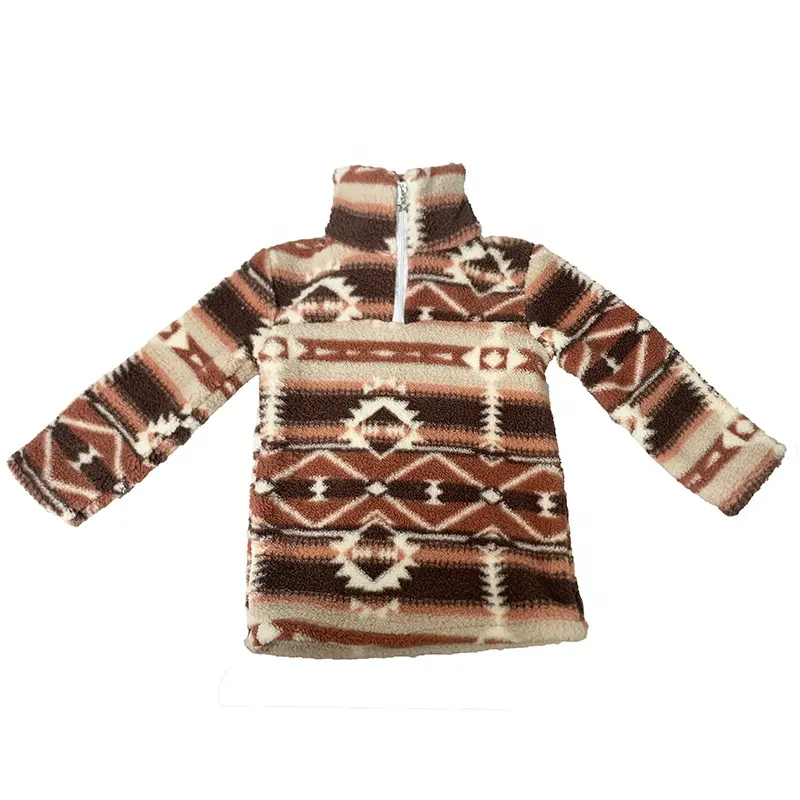 Chaqueta con estampado azteca Unisex, Jersey personalizado de lana para bebé y niña, informal, Invierno