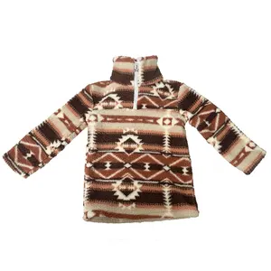 Benutzer definierte Unisex Puffer Down Aztec Pattern Mantel Casual Baby Girl Fleece Winter Pullover Jacke