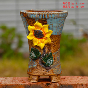 17A73 grand pot de fleurs créatif de style coréen peint à la main fleur pétrie à la main en céramique succulente jardinière longue carrée - Product Image 6