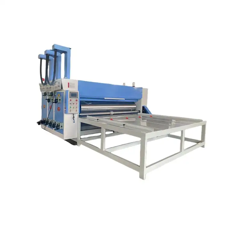 Semi automatic chain feeding 2 color corrugated carton flexo printing slotting machine