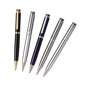 Stylo bille en métal avec logo personnalisé, cadeau promotionnel pour entreprise, largeur d'écriture de 1,0 mm, stylo classique pour hôtel, en encre noire - Product Image 2