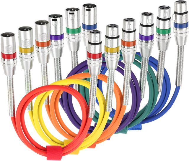 Braided Premium Balanced XLR Mic Cable 3-Pin Male to Female Dual Shielded XLR Cables for Microphone