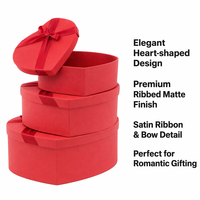 Coffret Cadeau Luxe Personnalisé Rouge Mat en Forme de Cœur avec Ruban en Satin et Fermeture Magnétique pour la Saint-Valentin, Mariage ou Demande en Mariage