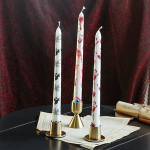 Creative Halloween <b>Long</b> Taper <b>Candles</b> Spooky Pattern Design Ghost Festival Party Atmosphere Lighting Table Wholesale Decor Candl - Product Image 2