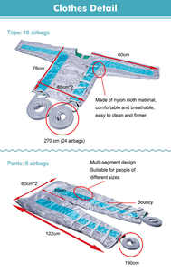 Dispositivo de Presoterapia de Alta Calidad con 24 Bolsas de Aire, Máquina de Drenaje Linfático por Presoterapia Corporal - Product Image 3